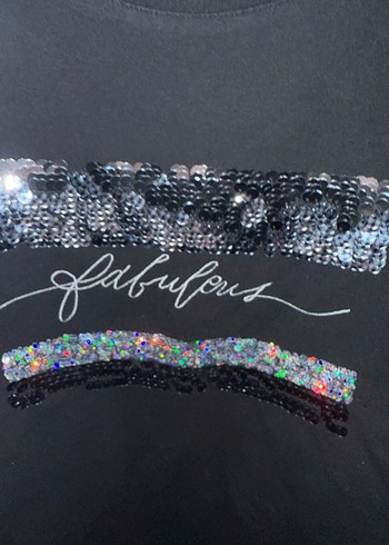 Home store Siyah Payetli Uzun Kollu Sweatshirt - Görsel 4