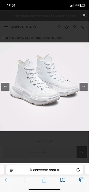 38 Beden beyaz Renk CONVERSE CHUCK TAYLOR ALL STAR SERİSİ