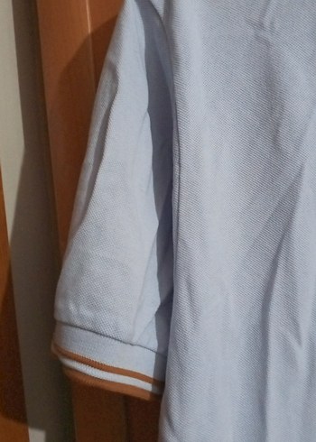 mavi Pamuklu Kısa Kollu Polo Tişört - Görsel 3