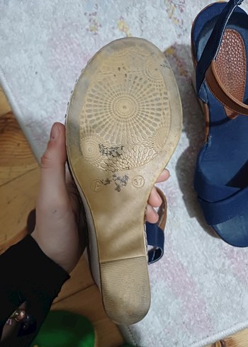 Kadın Mavi Dolgu Topuklu Sandalet - Görsel 2