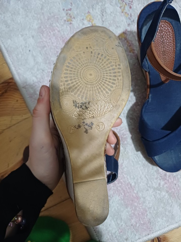 Kadın Mavi Dolgu Topuklu Sandalet - Görsel 2