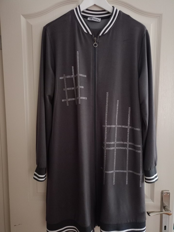 Uzun Gri Kadın Spor pantolonlu Takım - Görsel 2