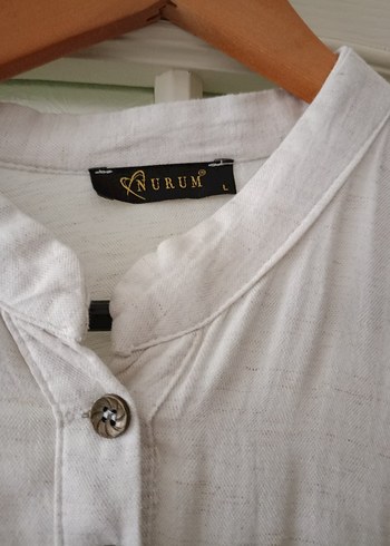 Uzun Kollu Düğmeli Bohem Beyaz Elbise - Görsel 4