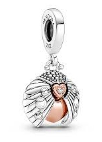  Beden PANDORA Gümüş Uğurböceği ve Kalp Sallantılı Charm 1e1