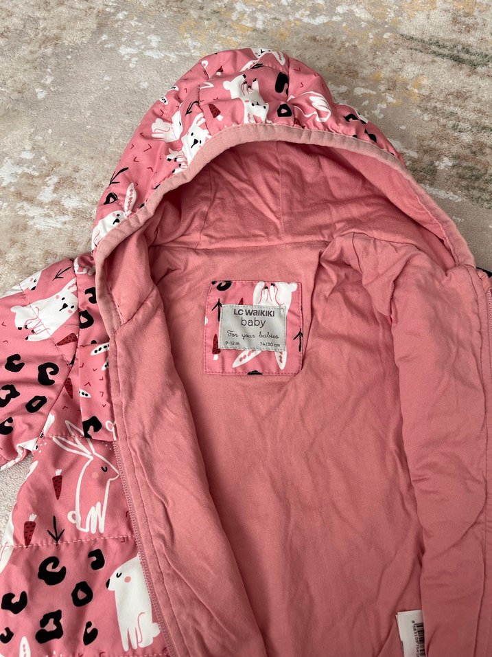 Lcw Kapüşonlu Pembe Bebek Tulumu - Görsel 3