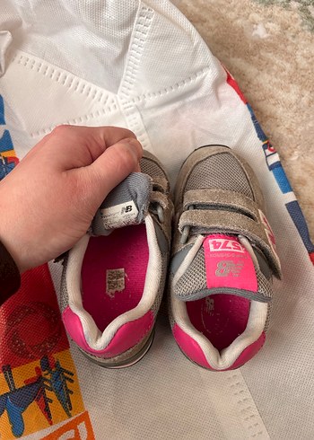 Kız Çocuk Gri-Pembe Cırtlı Spor Ayakkabı - Görsel 5