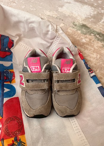 Kız Çocuk Gri-Pembe Cırtlı Spor Ayakkabı - Görsel 2