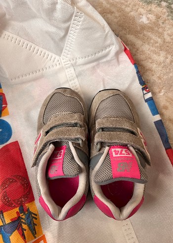 Kız Çocuk Gri-Pembe Cırtlı Spor Ayakkabı - Görsel 4