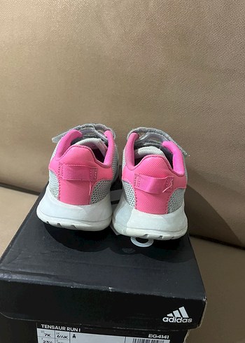 Kız Çocuk Gri-Pembe Cırt Cırtlı Spor Ayakkabı - Görsel 4