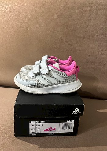 Kız Çocuk Gri-Pembe Cırt Cırtlı Spor Ayakkabı - Görsel 6