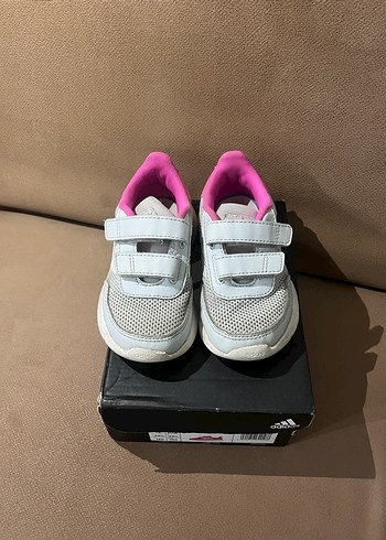 Kız Çocuk Gri-Pembe Cırt Cırtlı Spor Ayakkabı - Görsel 2