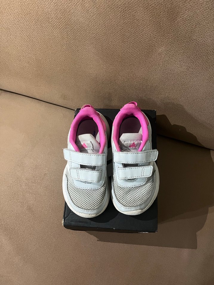 Kız Çocuk Gri-Pembe Cırt Cırtlı Spor Ayakkabı - Görsel 5