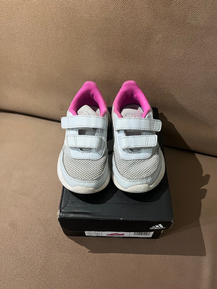 Kız Çocuk Gri-Pembe Cırt Cırtlı Spor Ayakkabı - Görsel 2