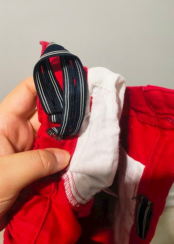 Çocuk Kırmızı Dar Kesim Fermuarlı Pantolon - Görsel 4