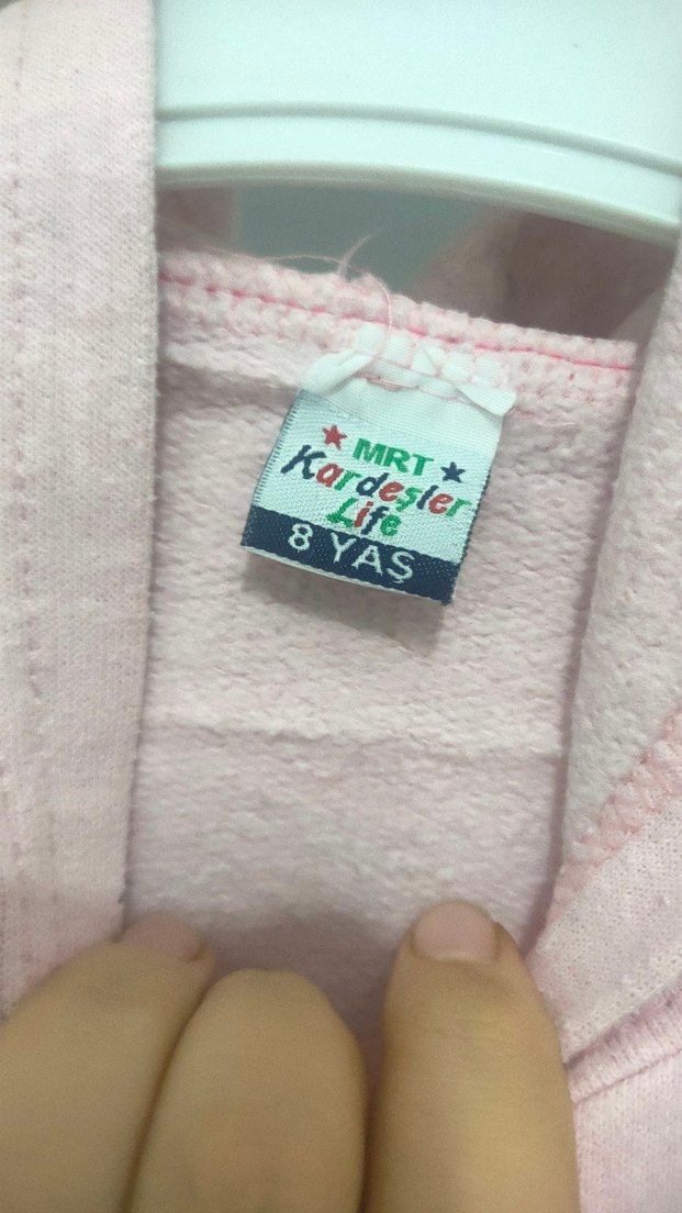 Kızlar için Pembe Nakışlı Kapüşonlu Sweatshirt - Görsel 2