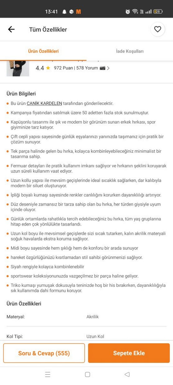 Siyah Kapüşonlu Fermuarlı Erkek Sweatshirt - Görsel 4