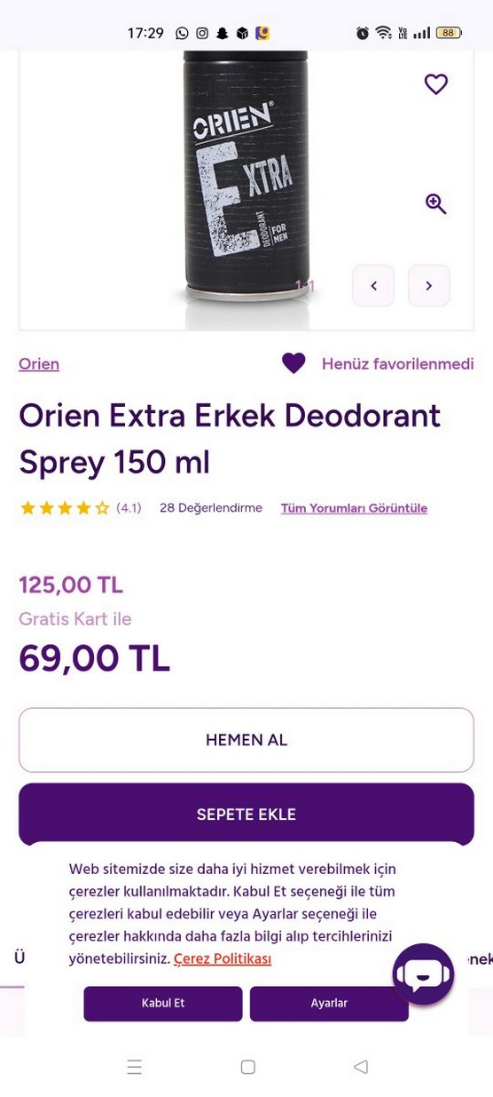 Orien E Xtra Erkek Roll-On Deodorant Gri - Görsel 2