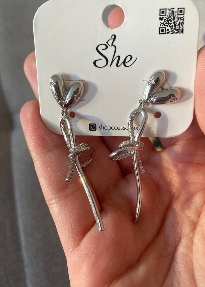 Gümüş çelik küpe - Görsel 2