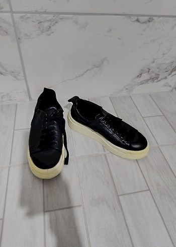 38 Beden Siyah Minimalist Kadın Sneakers