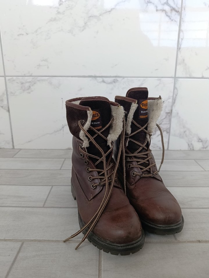 Deri Kahverengi Kadın Botlar, Tokalı, Topuklu - Görsel 2