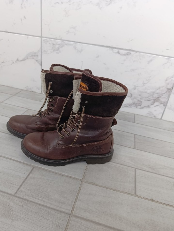 Deri Kahverengi Kadın Botlar, Tokalı, Topuklu - Görsel 3