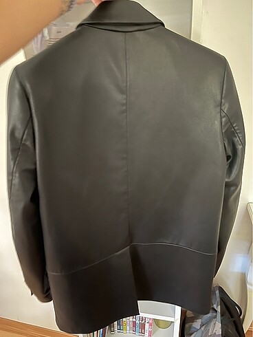xs Beden siyah Renk Zara deri blazer