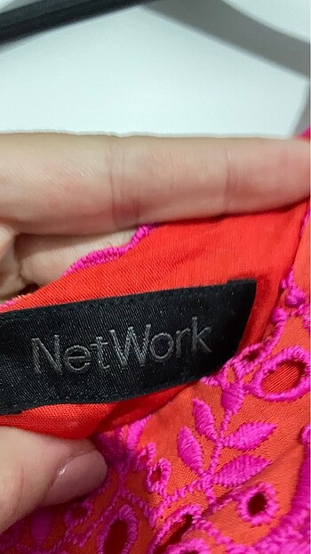 34 Beden pembe Renk Network Kuşgözü elbise