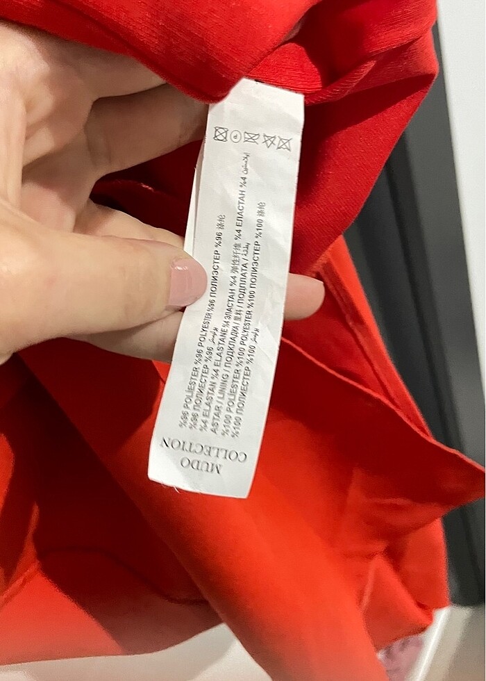 Mudo turuncu midi boy yırtmaçlı elbise - Görsel 4