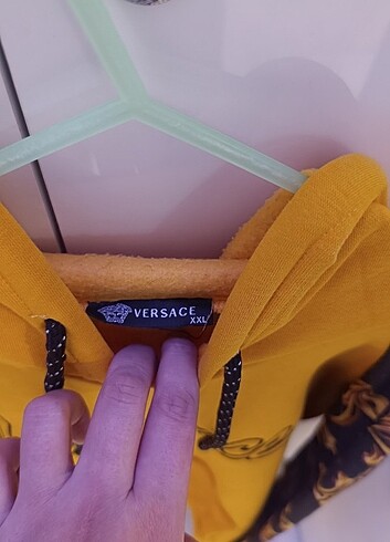 l Beden sarı Renk Versace switshirt kapüşonlu