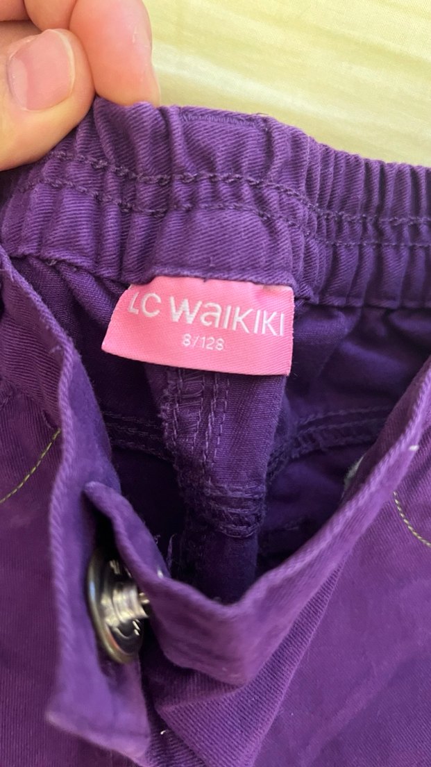 Mor kiz Çocuk Bol Kesim Pantolon - Görsel 3