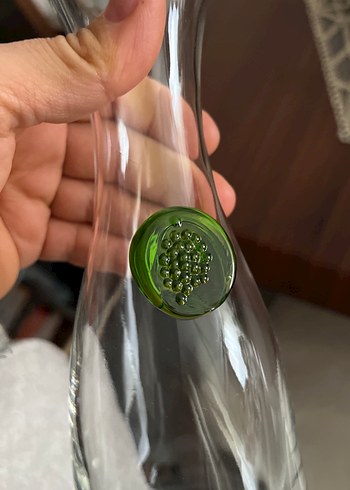 Yeşil Detaylı Şeffaf Vazo - Görsel 3