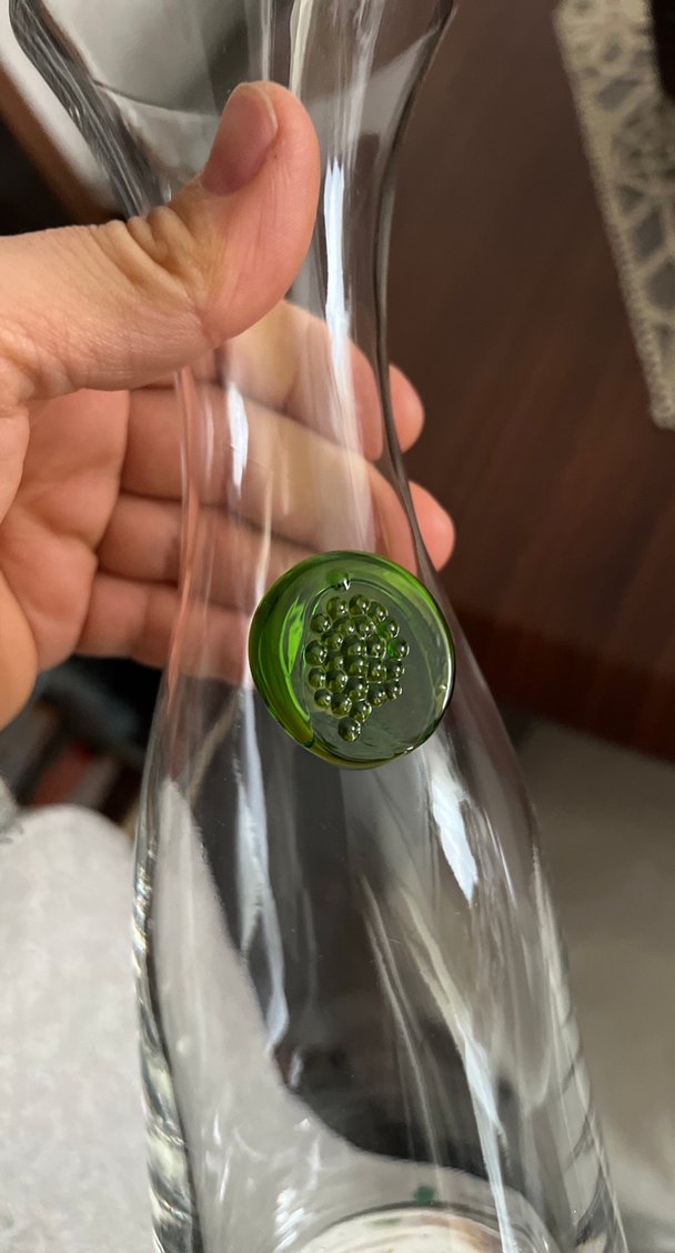 Yeşil Detaylı Şeffaf Vazo - Görsel 3