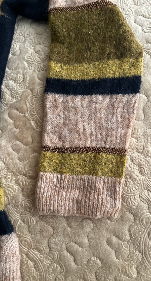 Çizgili Çok Renkli Örgü Kadın Kazak - Görsel 3