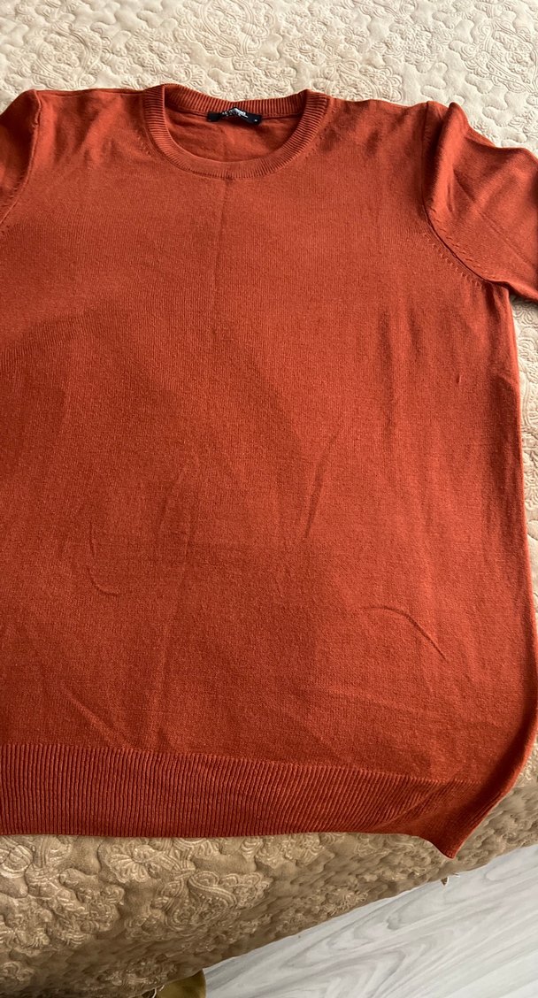 Kadın Kahverengi Uzun Kollu Keten Kazak - Görsel 3