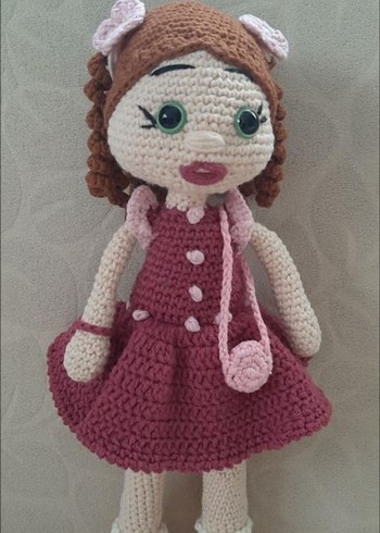 Pembe Örgü Elbise Bebek - Görsel 3