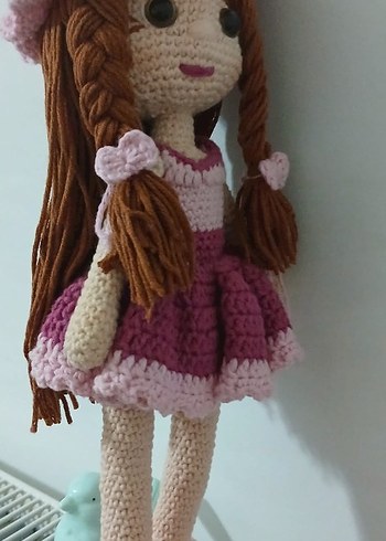 Pembe Örgü Bebek Oyuncak - Görsel 5