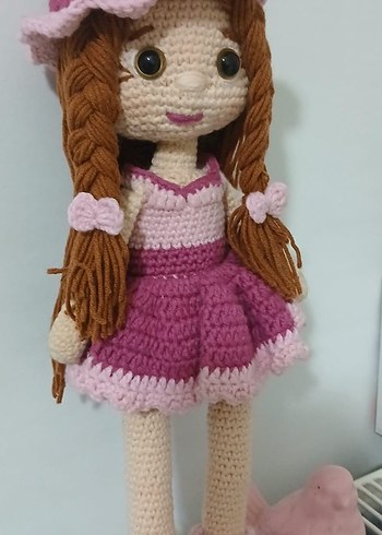 Pembe Örgü Bebek Oyuncak - Görsel 3