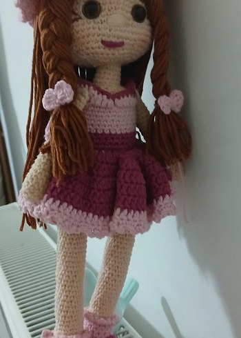 Pembe Örgü Bebek Oyuncak - Görsel 6