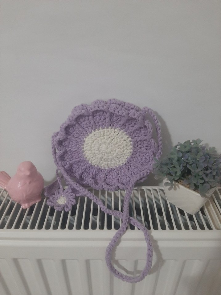 amigurumi papatya örgü çocuk çantası - Görsel 3