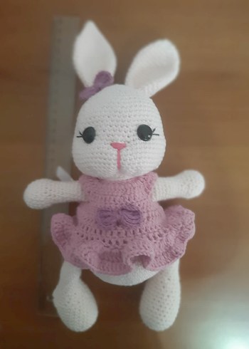 Pembe Örgü Tavşan Diş Kaşıyıcı ve Çıngırak - Görsel 11