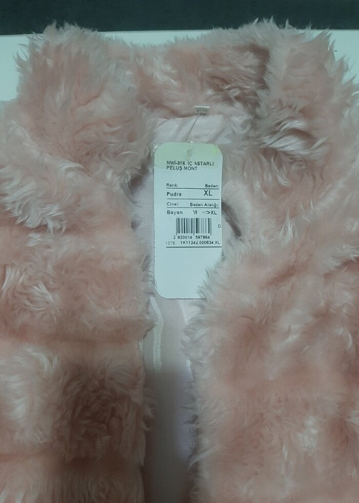  Mont,kaban,ceket,pembe mont ,peluş mont, peluş pembe mont,tüylü - Görsel 3