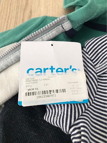 3 Ay Beden çeşitli Renk Erkek bebek 3 aylık carters hırka pantolon takım