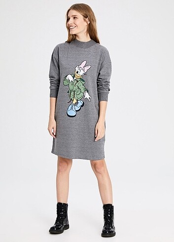l Beden LC Waikiki Daisy Duck Baskılı Elbise