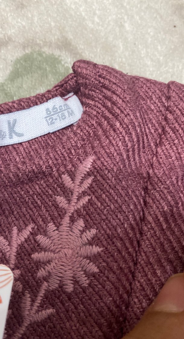 fuşya Nakışlı Uzun Kollu Kız Elbise - Görsel 2