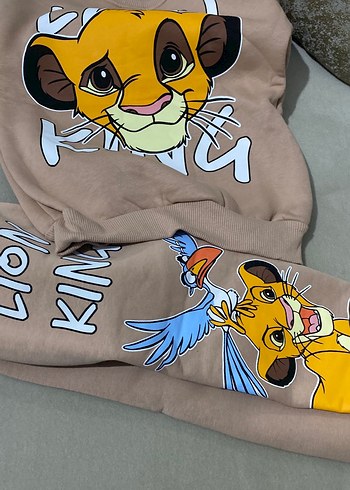 4-5 yaş Kral Aslan Baskılı Erkek Çocuk Eşofman Takımı - Görsel 3