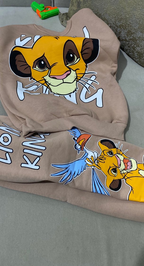 4-5 yaş Kral Aslan Baskılı Erkek Çocuk Eşofman Takımı - Görsel 3