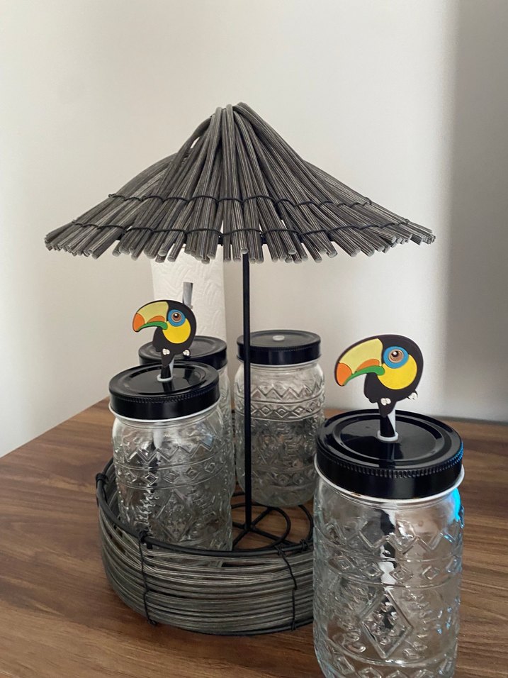 limonata bardakları Gri Kesme Takımı Tutucu ve Kavanoz Seti - Görsel 2