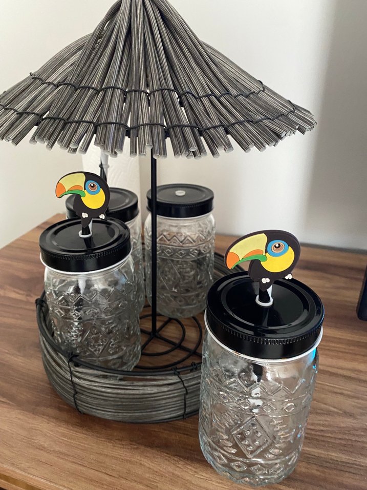 limonata bardakları Gri Kesme Takımı Tutucu ve Kavanoz Seti - Görsel 3