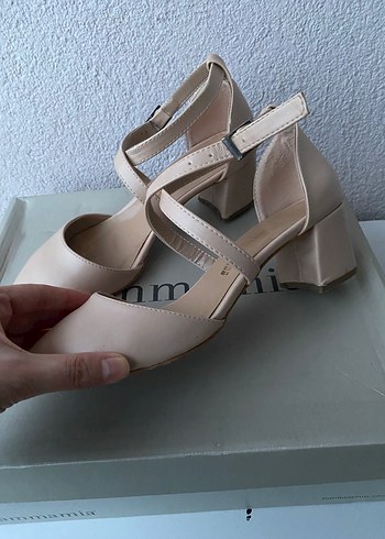 Tokalı Kadın Topuklu Ayakkabı Pastel rengi - Görsel 3