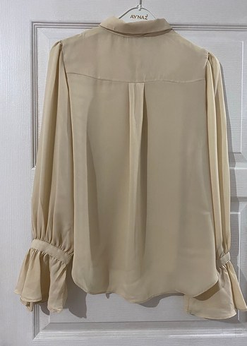 Bej renkli Gömlek Kolları Süslü - Görsel 6